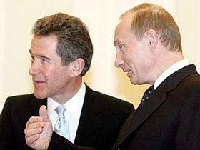 Путин и глава BP лорд Браун. Фотос сайта newsru.com
