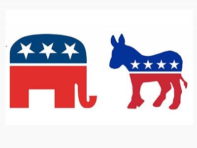 Символы демократов и республиканцев США. Фото: stevenkonkoly.files.wordpress.com